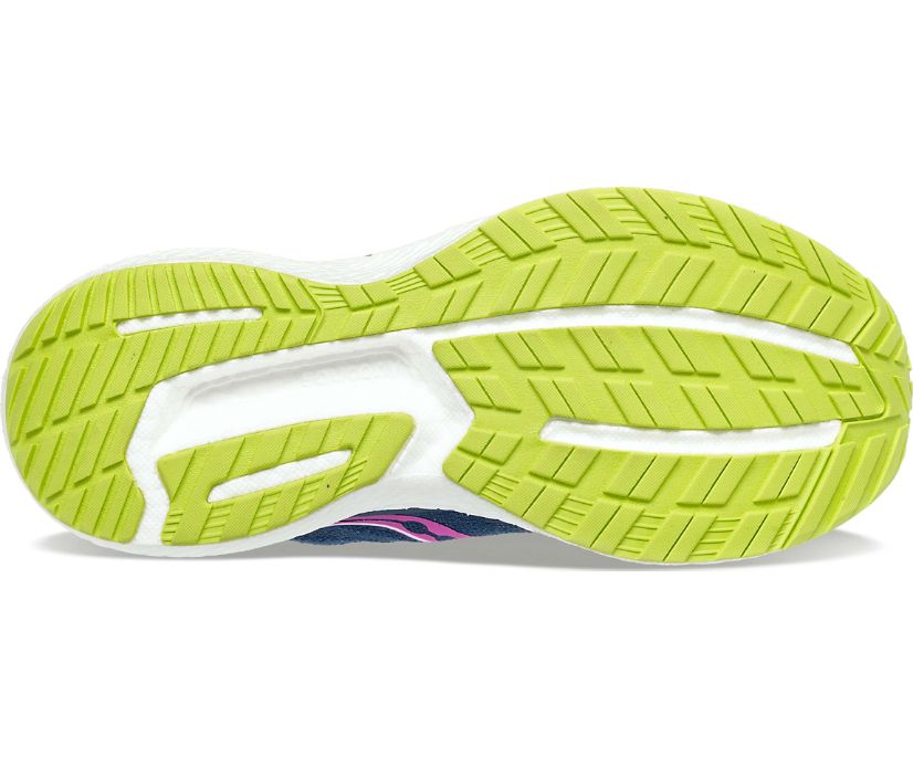 Women's Saucony Triumph 19 Running Shoes Navy / Green | Singapore 211EBCX